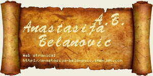 Anastasija Belanović vizit kartica